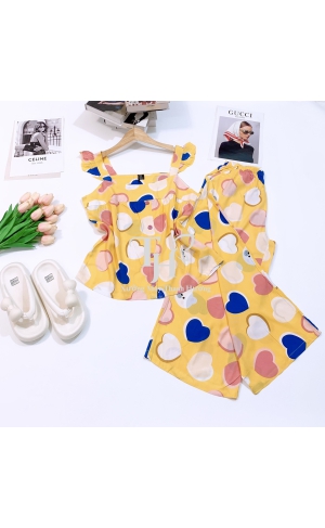 Bộ tole Quần 8 tấc, áo cánh tiên, đính nút T1