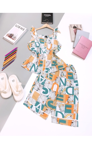 Bộ tole lửng cánh tiên, U viền màu, 3 nút L92