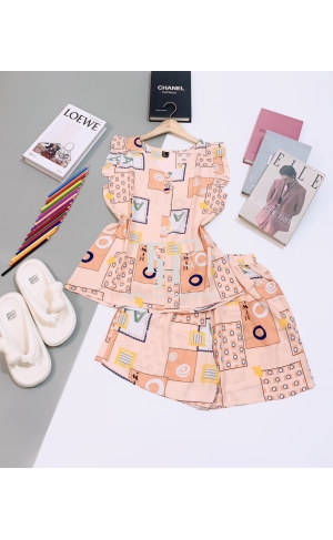 Bộ tole đùi cánh tiên, ngực đính 3 nút bọc