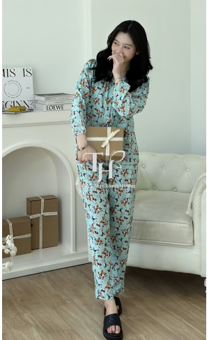 Bộ tole quần dài tay dài (QDTD), cổ sen, 2 túi A1