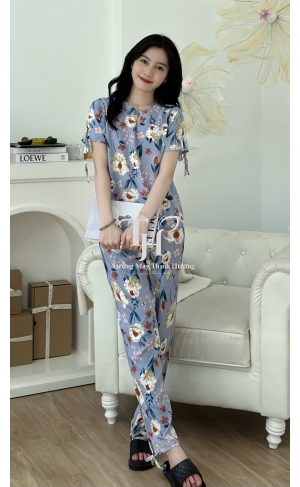 Bộ tole quần dài tay ngắn (QDTN) cổ đính 1 nút A1