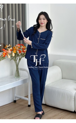 Bộ tole quần dài tay dài (QDTD) bà lai màu, phối viền