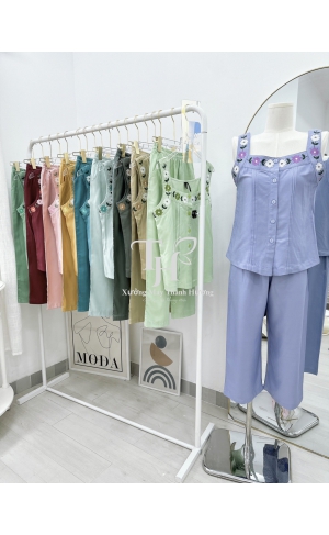 Bộ tole 8 tất sát nách màu, thêu bông A1