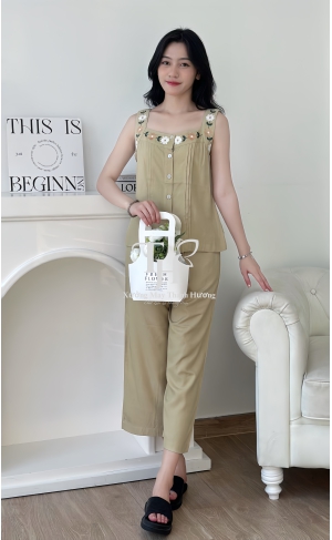 Bộ tole 8 tất sát nách màu, thêu bông B1