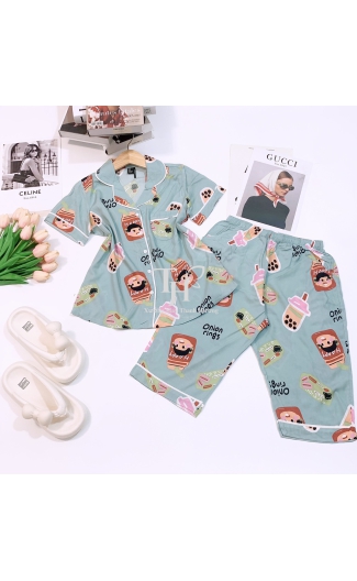 Bộ tole Quần lửng, áo có tay, pijama