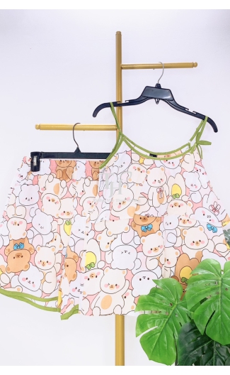 Bộ đùi dây, đính nơ, bèo ngực