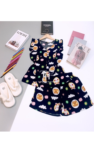 Bộ tole đùi cánh tiên, ngực đính 3 nút bọc D1
