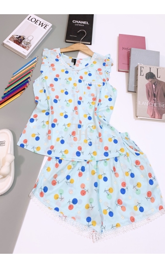 Bộ tole đùi cánh tiên, cổ + túi ngực + quần đính ren