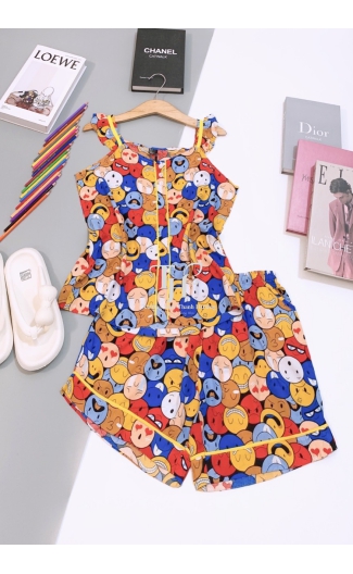 Bộ tole Đùi cánh tiên, viền phối màu, 3 nút