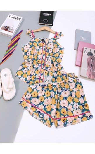Bộ tole Đùi cánh tiên, viền phối màu, 3 nút