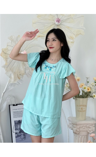 Bộ tole đùi cánh tiên màu, thêu bông cổ