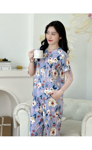 Bộ tole quần dài tay ngắn (QDTN) cổ đính 1 nút A1