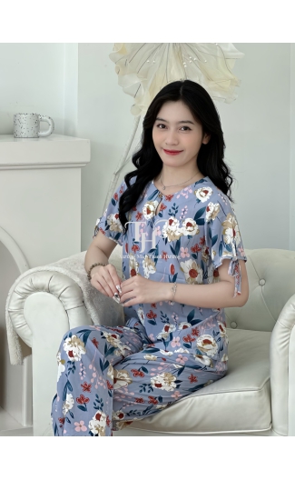 Bộ tole quần dài tay ngắn (QDTN) cổ đính 1 nút A1