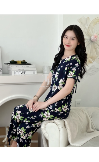 Bộ tole quần dài tay ngắn (QDTN) cổ đính 1 nút A1