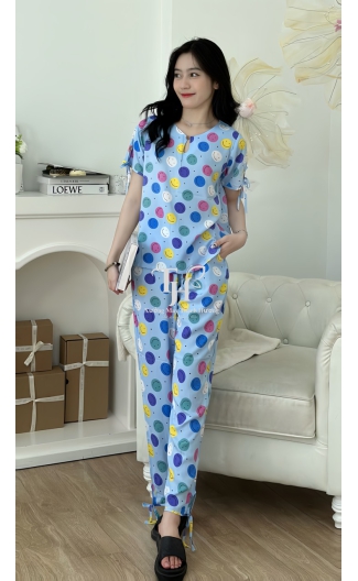 Bộ tole quần dài tay ngắn (QDTN) cổ đính 1 nút A2