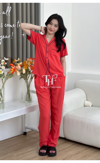 Bộ tole quần dài tay ngắn (QDTN) bà lai 2 viền