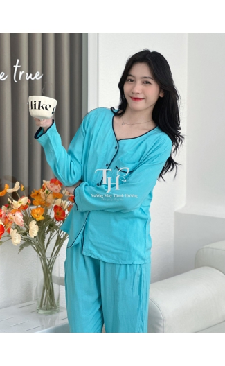 Bộ tole quần dài tay dài (QDTD) bà lai màu, phối viền