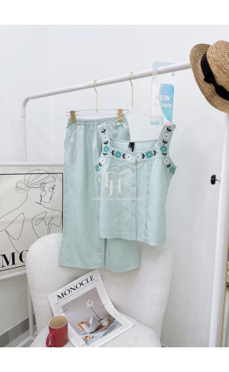 Bộ tole 8 tất sát nách màu, thêu bông A2