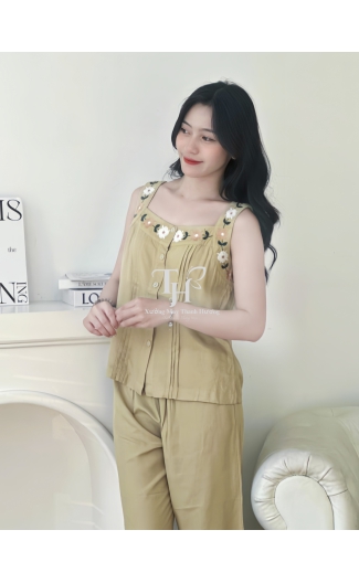 Bộ tole 8 tất sát nách màu, thêu bông B1