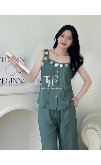 Bộ tole 8 tất sát nách màu, thêu bông B2