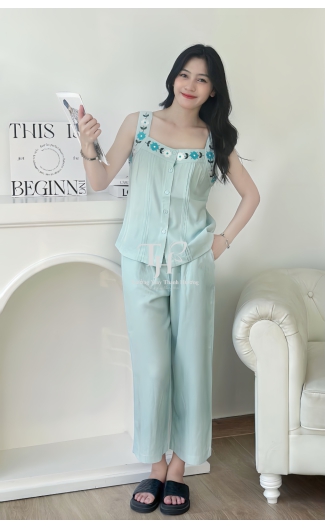 Bộ tole 8 tất sát nách màu, thêu bông B2