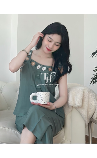 Bộ tole 8 tất sát nách màu, thêu bông B2
