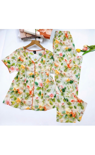 Bộ tole quần dài tay ngắn (QDTN) bà lai viền màu
