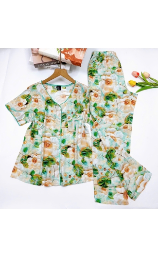Bộ tole quần dài tay ngắn (QDTN) bà lai viền màu